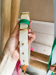 Classic Collar with Studs - Fog with Gucci Green